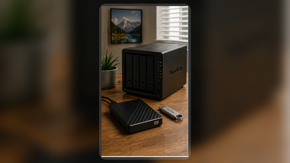 Storage drives and backup equipment buying area.