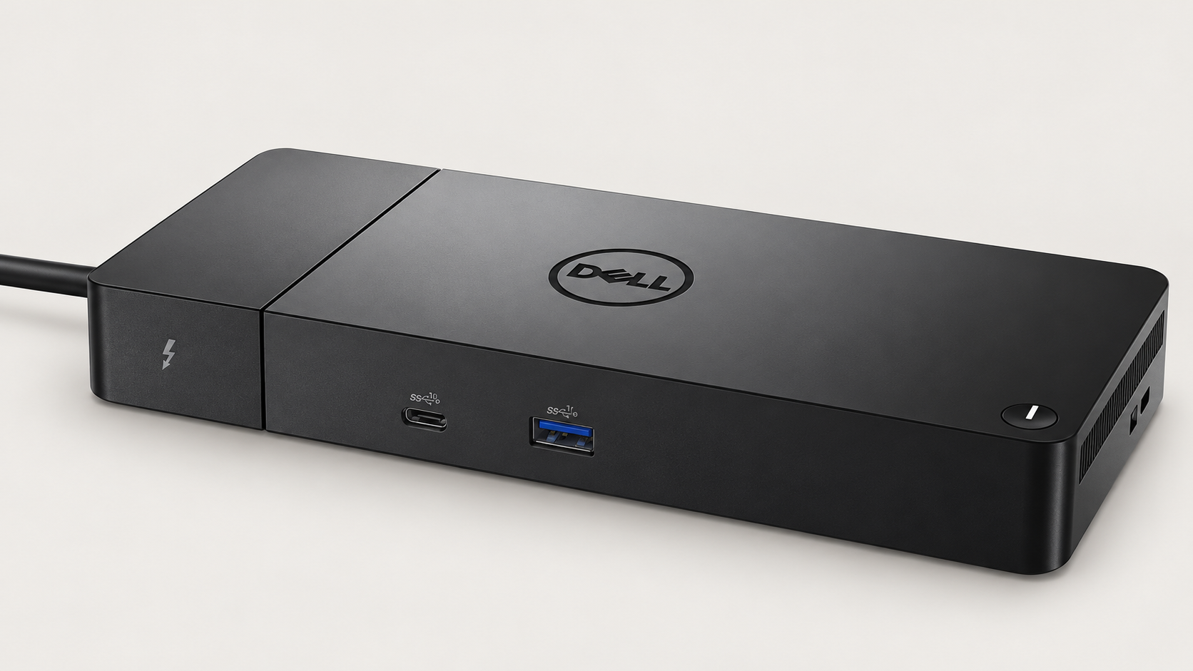 Editorial illustration of Dell Thunderbolt Dock WD22TB4; visible model recognition only, not a technical or complete-pack diagram.
