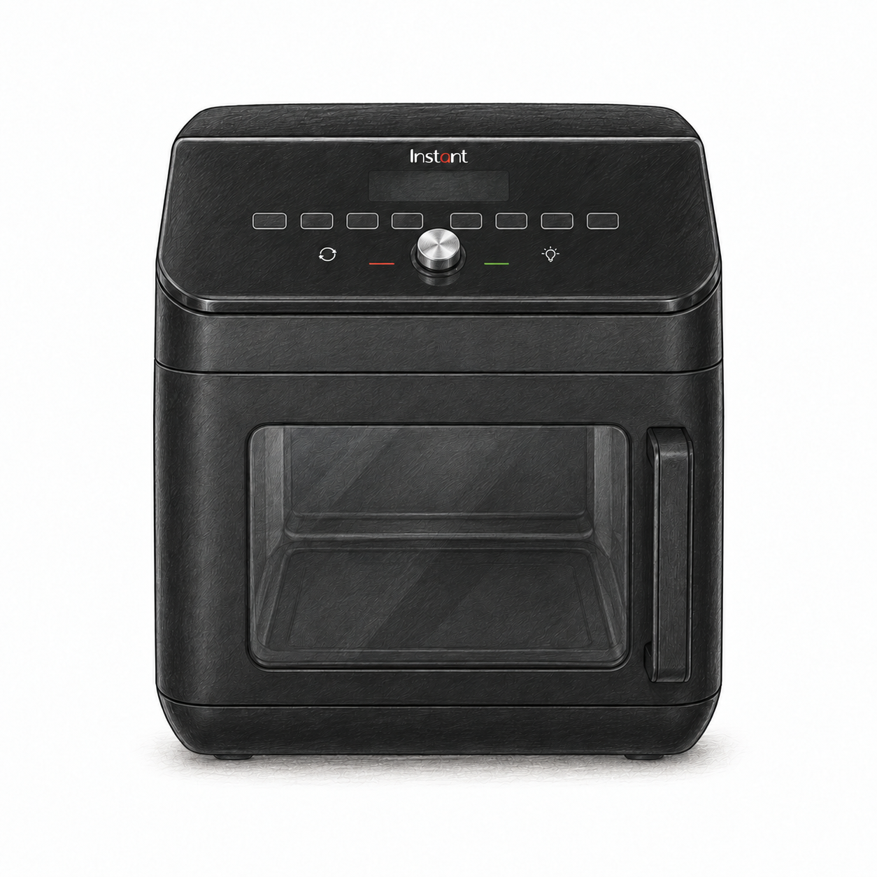 Editorial illustration of the black Instant Vortex Plus 13L VTAFO131-BK air fryer oven.