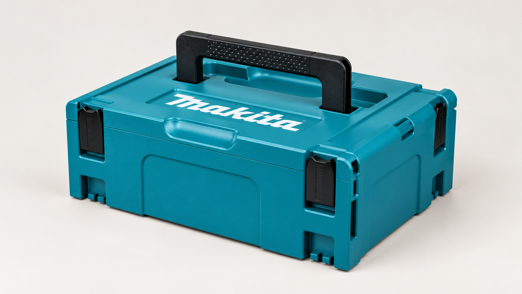 Editorial illustration of a closed Makita MAKPAC Type 2 case; no included tools or dimensional precision implied.