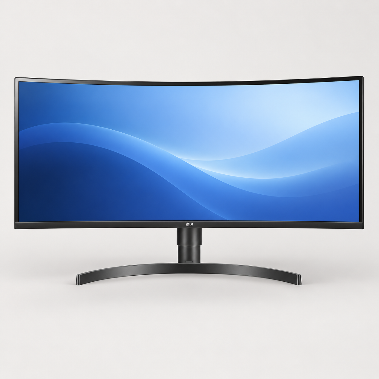 Editorial illustration of LG 34WN80C-B 34-inch Ultrawide USB-C Monitor; only source-qualified visible form, with accessories not implied.