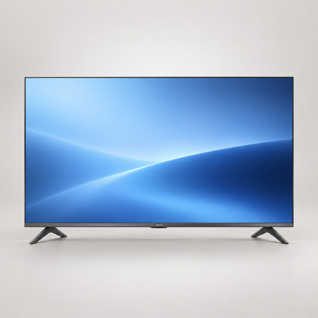 Editorial illustration of Xiaomi TV F Pro 43 2026, L43MB-FPEU, dark grey; visible model recognition only, not a technical or complete-pack diagram.