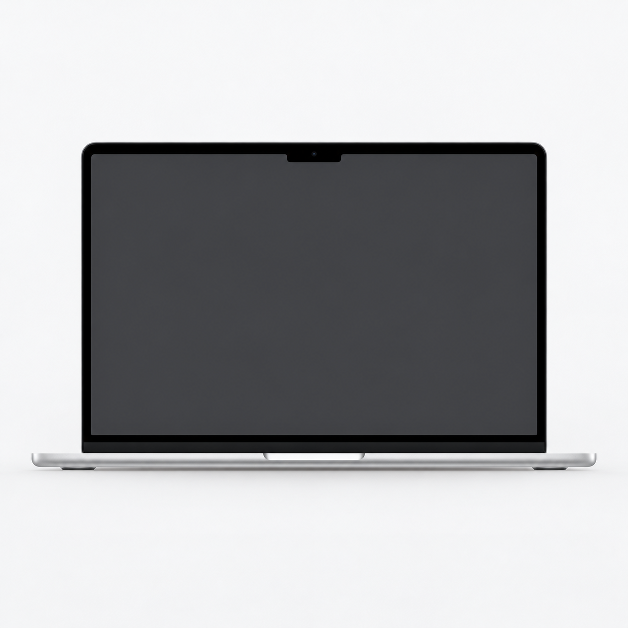 Editorial illustration of the silver Apple MacBook Air 13-inch M5 MDH74B/A, shown front-on; keyboard, ports and accessories are not implied.