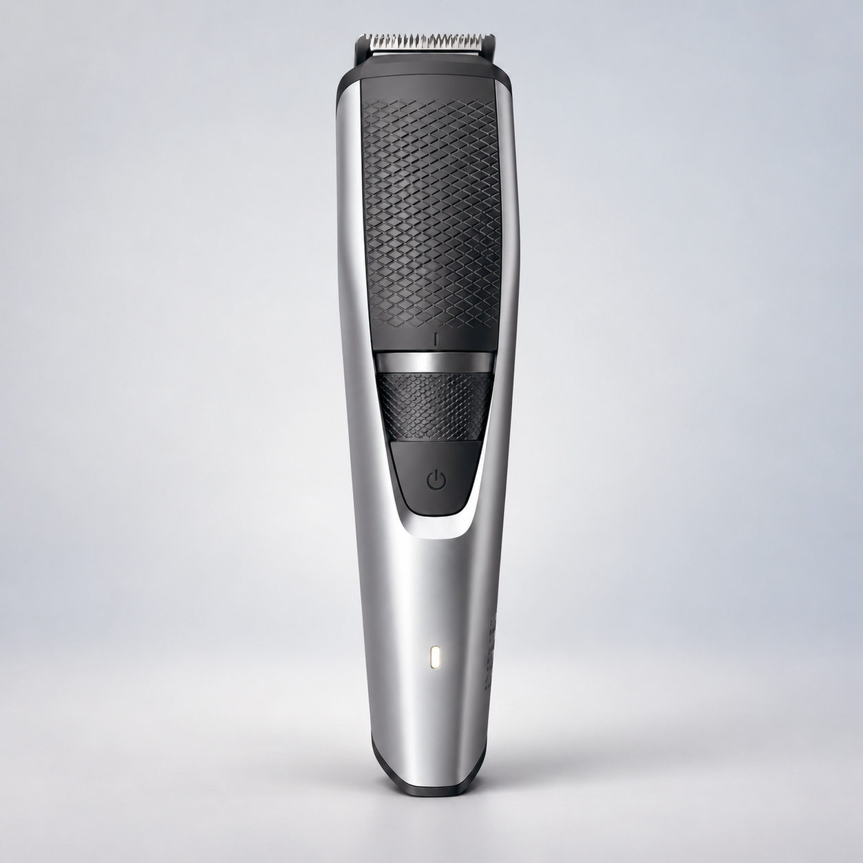 Editorial illustration of the Philips BT3239/15 beard trimmer with adjustment-wheel setting markings intentionally omitted.