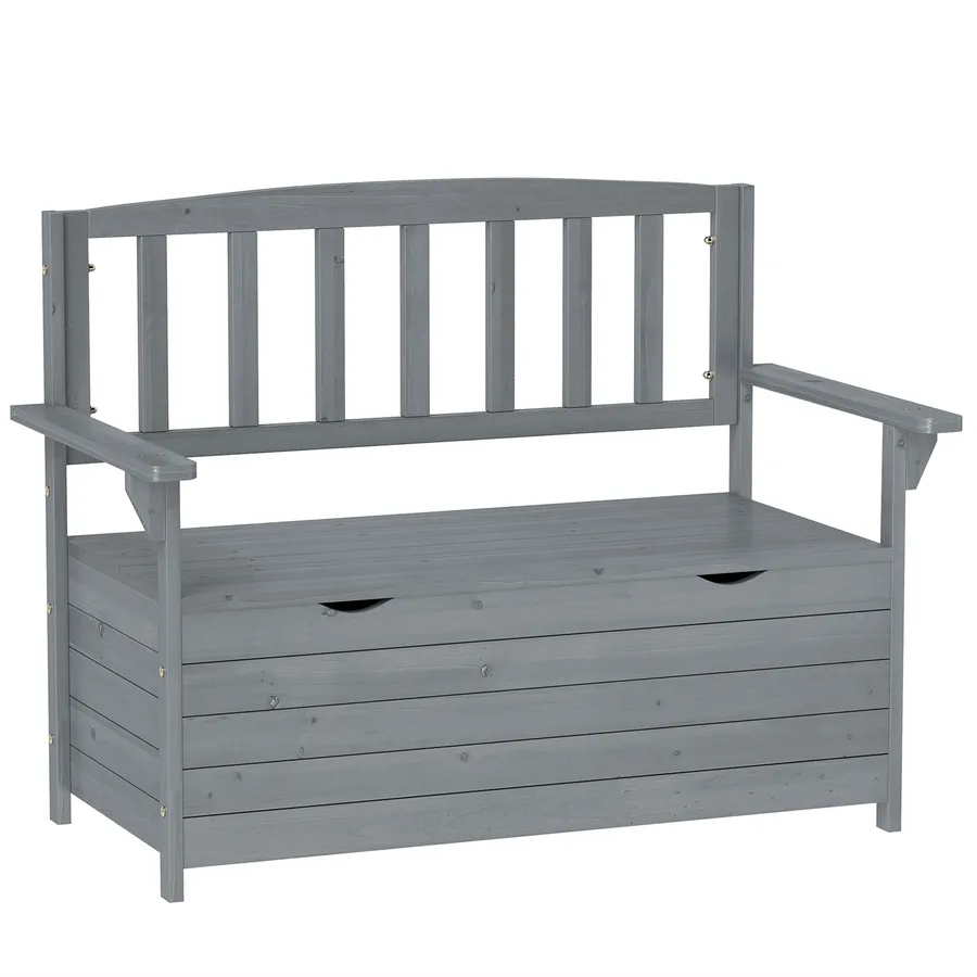 Outsunny Grey Storage Bench 84B-311V00CG exact official product image