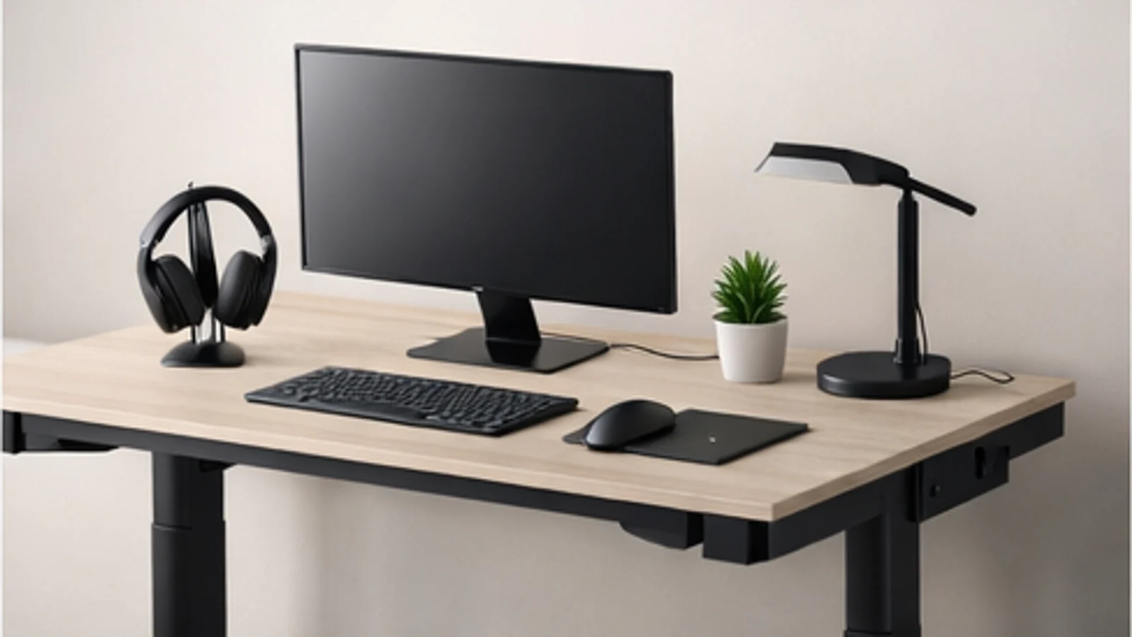 Photorealistic quiet keyboards for shared offices scene for a UK shortlist buying guide.