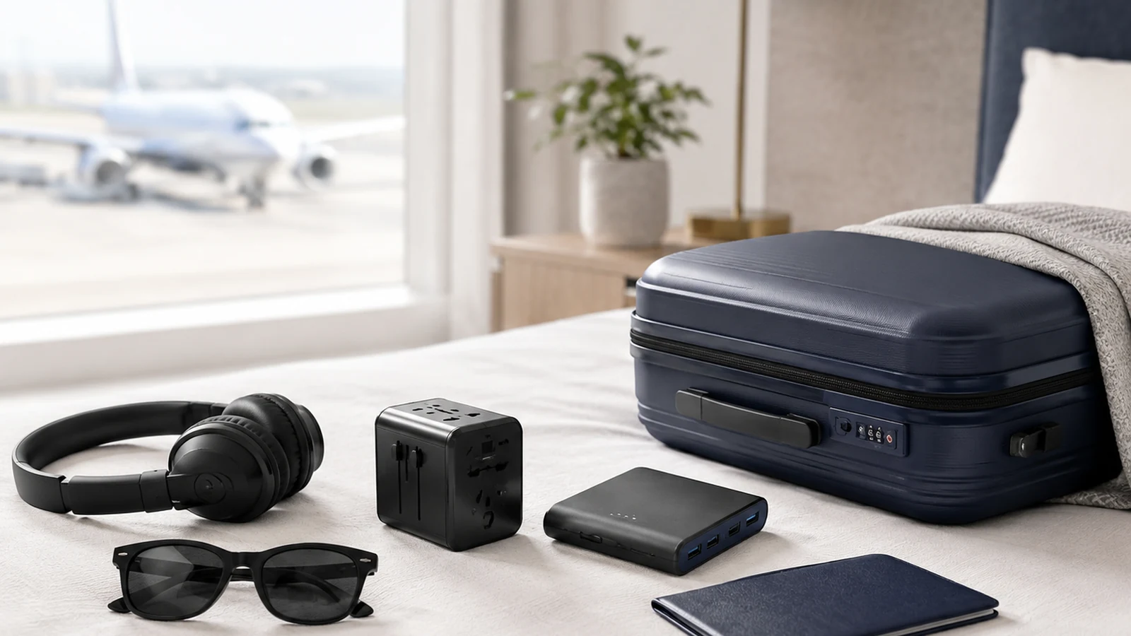 Travel essentials arranged for a short UK break.